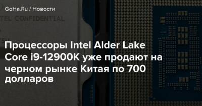 Процессоры Intel Alder Lake Core i9-12900K уже продают на черном рынке Китая по 700 долларов - goha.ru - Китай
