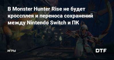 В Monster Hunter Rise не будет кроссплея и переноса сохранений между Nintendo Switch и ПК — Игры на DTF - dtf.ru
