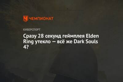 Сразу 28 секунд геймплея Elden Ring утекло — всё же Dark Souls 4? - championat.com
