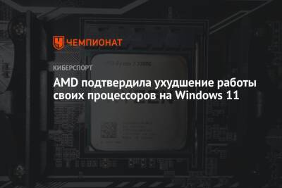 AMD подтвердила ухудшение работы своих процессоров на Windows 11 - championat.com