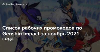 Список рабочих промокодов по Genshin Impact за ноябрь 2021 года - goha.ru