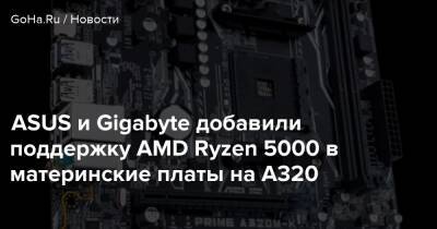 ASUS и Gigabyte добавили поддержку AMD Ryzen 5000 в материнские платы на A320 - goha.ru