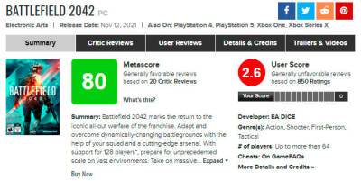Battlefield 2042 подвергся ревью-бомбингу на Metacritic - zoneofgames.ru