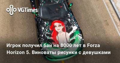 Игрок получил бан на 8000 лет в Forza Horizon 5. Виноваты рисунки с девушками - vgtimes.ru