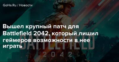 Вышел крупный патч для Battlefield 2042, который лишил геймеров возможности в нее играть - goha.ru