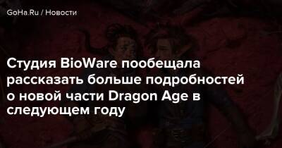 Студия BioWare пообещала рассказать больше подробностей о новой части Dragon Age в следующем году - goha.ru
