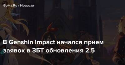 В Genshin Impact начался прием заявок в ЗБТ обновления 2.5 - goha.ru