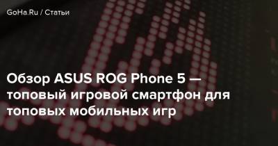 Обзор ASUS ROG Phone 5 — топовый игровой смартфон для топовых мобильных игр - goha.ru