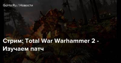 Стрим: Total War Warhammer 2 - Изучаем патч - goha.ru - Москва