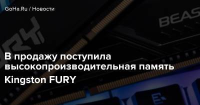 В продажу поступила высокопроизводительная память Kingston FURY - goha.ru - Kingston