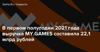 В первом полугодии 2021 года выручка MY.GAMES составила 22,1 млрд рублей - goha.ru - Сша - Россия - Снг - Германия - Англия