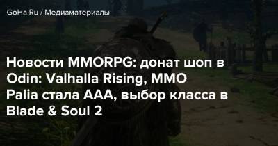 Новости MMORPG: донат шоп в Odin: Valhalla Rising, ММО Palia стала ААА, выбор класса в Blade & Soul 2 - goha.ru