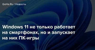 Windows 11 не только работает на смартфонах, но и запускает на них ПК-игры - goha.ru