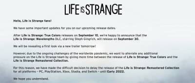 Life is Strange: Remastered Collection перенесли на 2022 год - zoneofgames.ru