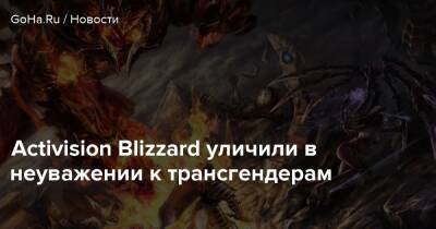 Activision Blizzard уличили в неуважении к трансгендерам - goha.ru