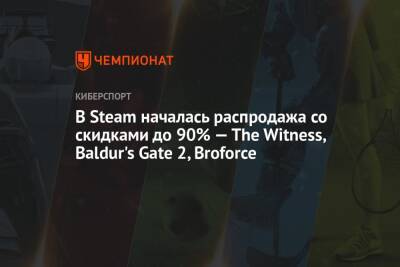 В Steam началась распродажа со скидками до 90% — The Witness, Baldur's Gate 2, Broforce - championat.com