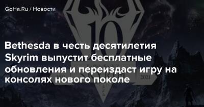 Bethesda в честь десятилетия Skyrim выпустит бесплатные обновления и переиздаст игру на консолях нового поколе - goha.ru