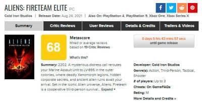 Проходняк: у шутера Aliens: Fireteam Elite набралось всего 68 баллов из 100 на Метакритике - zoneofgames.ru