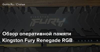 Обзор оперативной памяти Kingston Fury Renegade RGB - goha.ru - Kingston