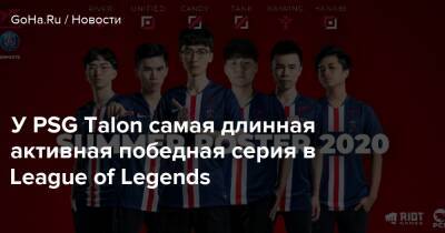 У PSG Talon самая длинная активная победная серия в League of Legends - goha.ru