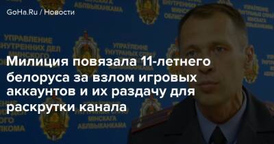 Милиция повязала 11-летнего белоруса за взлом игровых аккаунтов и их раздачу для раскрутки канала - goha.ru