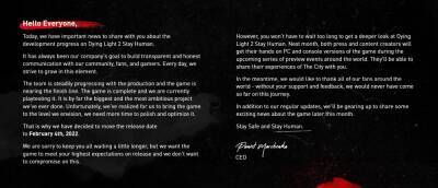 Dying Light 2 перенесли на 4 февраля 2022 года - zoneofgames.ru