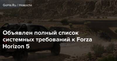 Объявлен полный список системных требований к Forza Horizon 5 - goha.ru