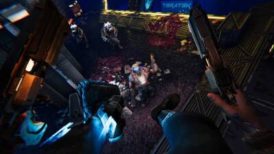 Игровой процесс киберпанк-боевика Turbo Overkill в духе DOOM и Quake с ногой-бензопилой у главного героя - gametech.ru