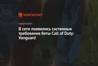 В сети появились системные требования беты Call of Duty: Vanguard - championat.com