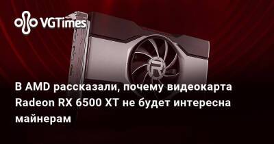 В AMD рассказали, почему видеокарта Radeon RX 6500 XT не будет интересна майнерам - vgtimes.ru