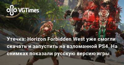 Утечка: Horizon Forbidden West уже смогли скачать и запустить на взломанной PS4. На снимках показали русскую версию игры - vgtimes.ru