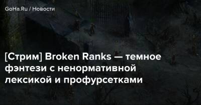 [Стрим] Broken Ranks — темное фэнтези с ненормативной лексикой и профурсетками - goha.ru