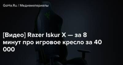 [Видео] Razer Iskur X — за 8 минут про игровое кресло за 40 000 - goha.ru