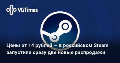 Цены от 14 рублей — в российском Steam запустили сразу две новые распродажи - vgtimes.ru