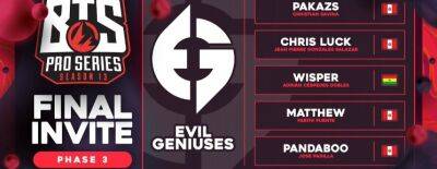 Evil Geniuses получила приглашение в плей-офф BTS Pro Series Season 13: Америка - dota2.ru - Москва