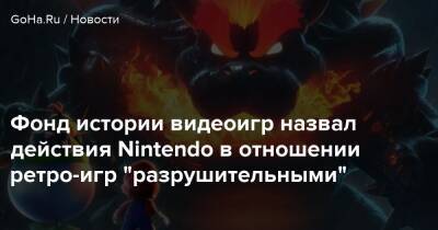 Фонд истории видеоигр назвал действия Nintendo в отношении ретро-игр "разрушительными" - goha.ru