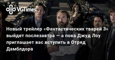 Новый трейлер «Фантастических тварей 3» выйдет послезавтра — а пока Джуд Лоу приглашает вас вступить в Отряд Дамблдора - vgtimes.ru - Russia
