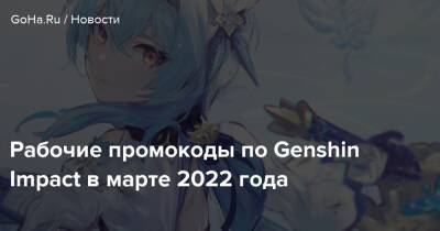 Рабочие промокоды по Genshin Impact в марте 2022 года - goha.ru