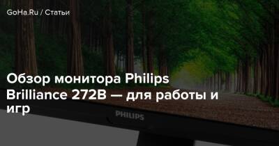 Обзор монитора Philips Brilliance 272B — для работы и игр - goha.ru