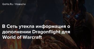 В Сеть утекла информация о дополнении Dragonflight для World of Warcraft - goha.ru