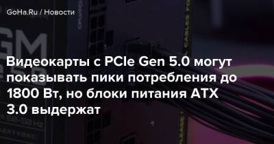 Видеокарты с PCIe Gen 5.0 могут показывать пики потребления до 1800 Вт, но блоки питания ATX 3.0 выдержат - goha.ru