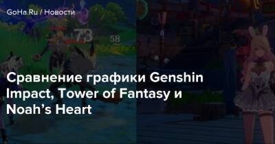 Сравнение графики Genshin Impact, Tower of Fantasy и Noah’s Heart - goha.ru - Китай