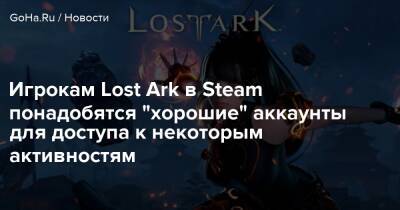 Игрокам Lost Ark в Steam понадобятся "хорошие" аккаунты для доступа к некоторым активностям - goha.ru
