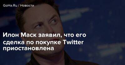Илон Маск - Илон Маск заявил, что его сделка по покупке Twitter приостановлена - goha.ru