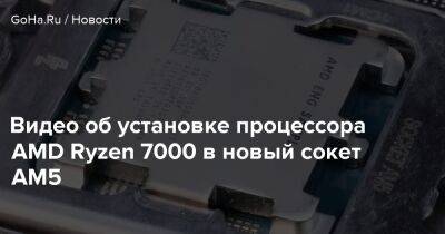 Видео об установке процессора AMD Ryzen 7000 в новый сокет AM5 - goha.ru