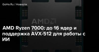 AMD Ryzen 7000: до 16 ядер и поддержка AVX-512 для работы с ИИ - goha.ru