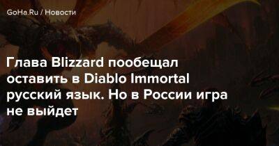 Майк Ибарра - Глава Blizzard пообещал оставить в Diablo Immortal русский язык. Но в России игра не выйдет - goha.ru - Россия