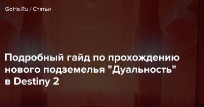 Подробный гайд по прохождению нового подземелья “Дуальность” в Destiny 2 - goha.ru