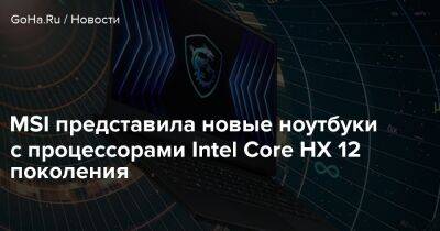 MSI представила новые ноутбуки с процессорами Intel Core HX 12 поколения - goha.ru