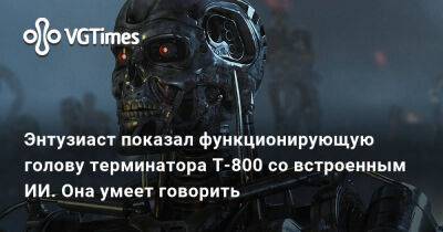 Энтузиаст показал функционирующую голову терминатора T-800 со встроенным ИИ. Она умеет говорить - vgtimes.ru